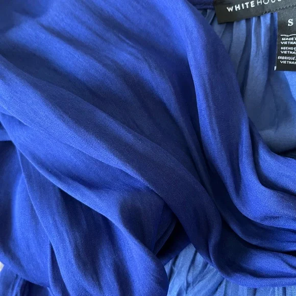 NWOT White House Black Market Long Sleeve Deep Purple Ruched V Neck Top Size S - Picture 10 of 11